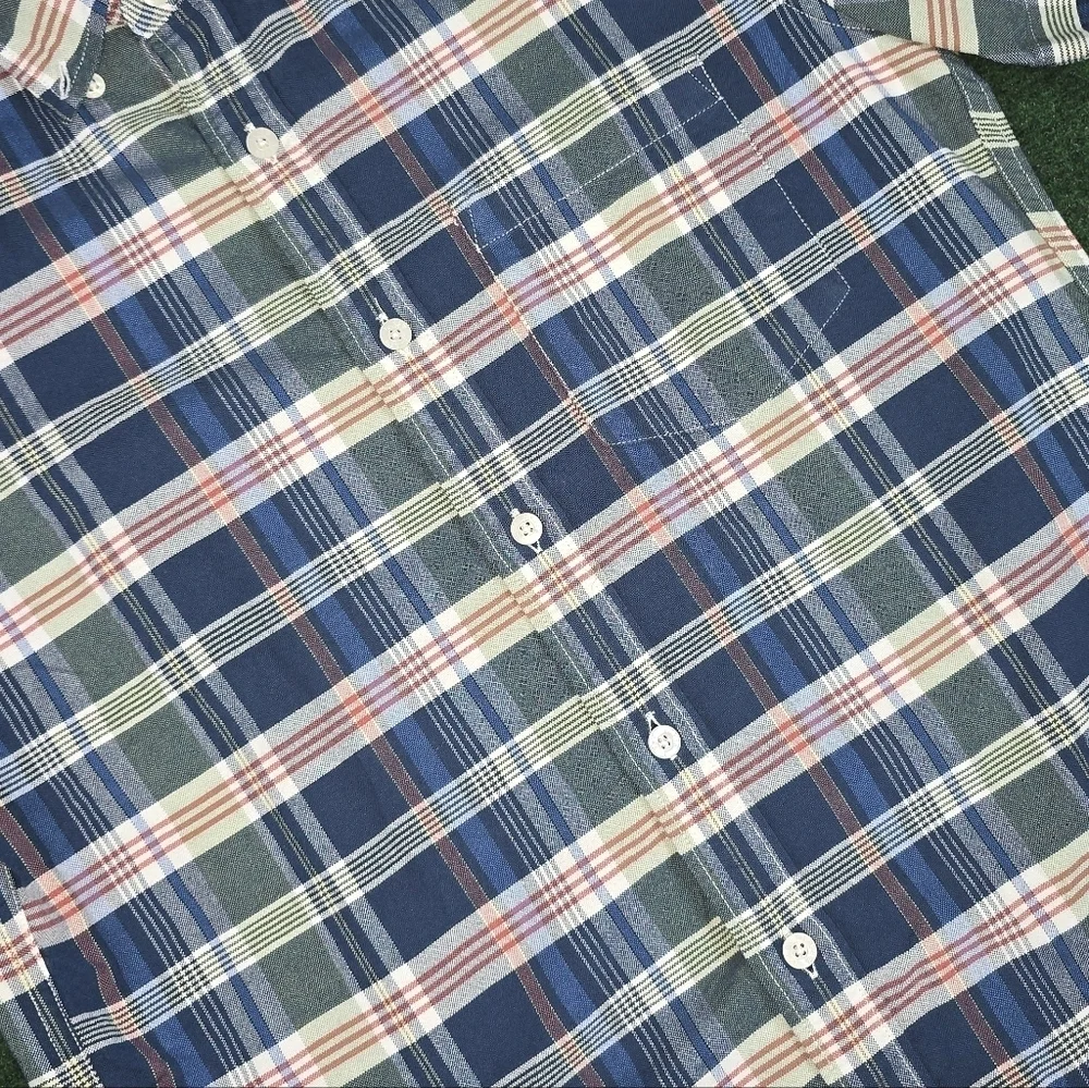 J. Crew | Mens Slim Small Oxford Cloth Short Sleeve Button Down Plaid Shirt